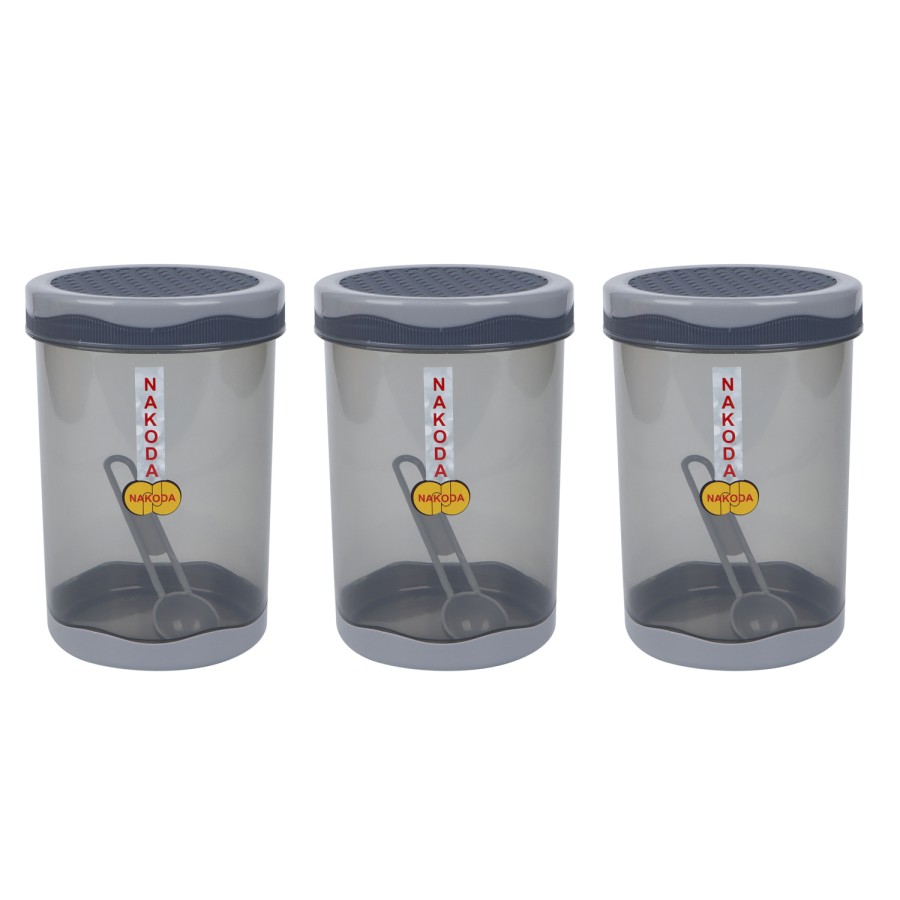 Nakoda 3pcs Pluto Container 1600ml - Grey