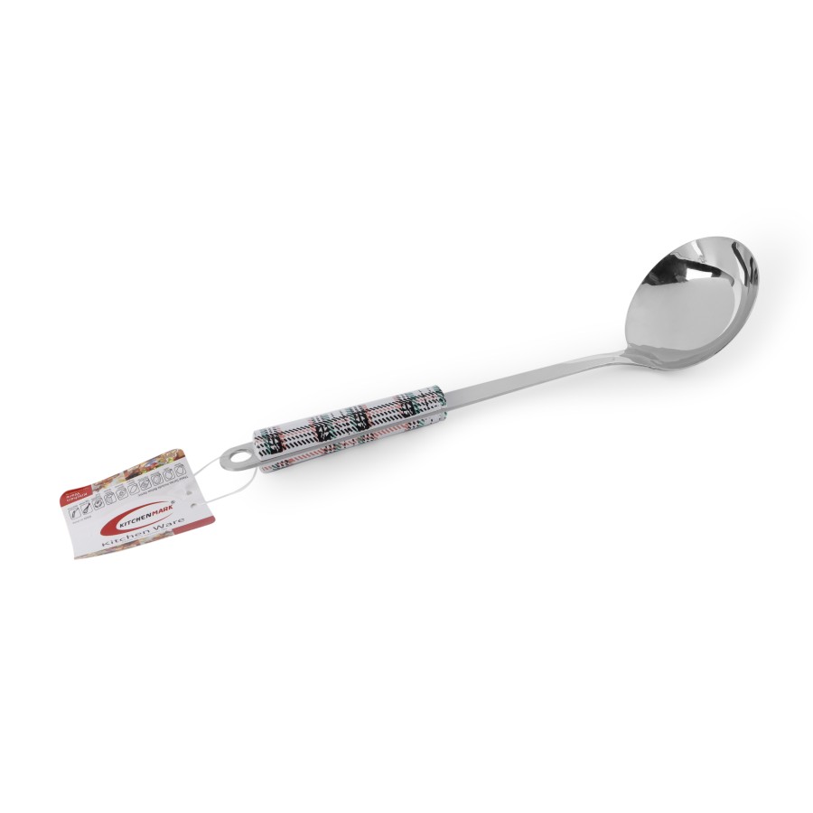 KITCHENMARK Stainless Steel Ladle Soup Spoon - Checkered 