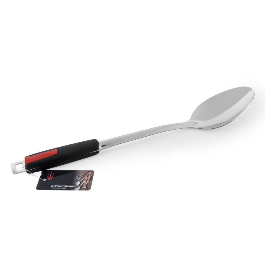 KITCHENMARK Stainless Steel Basting Long Rice Spoon - Black Handle