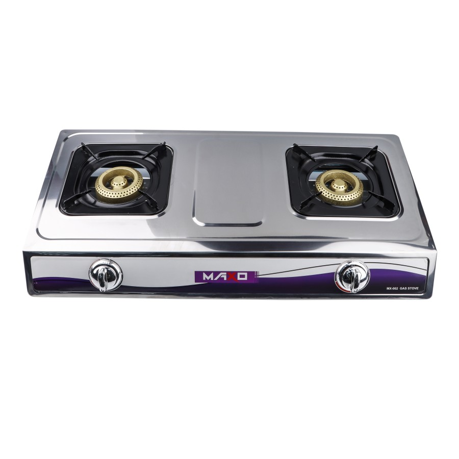 MAXO Stainless Steel Double Burner Table Top Gas Stove