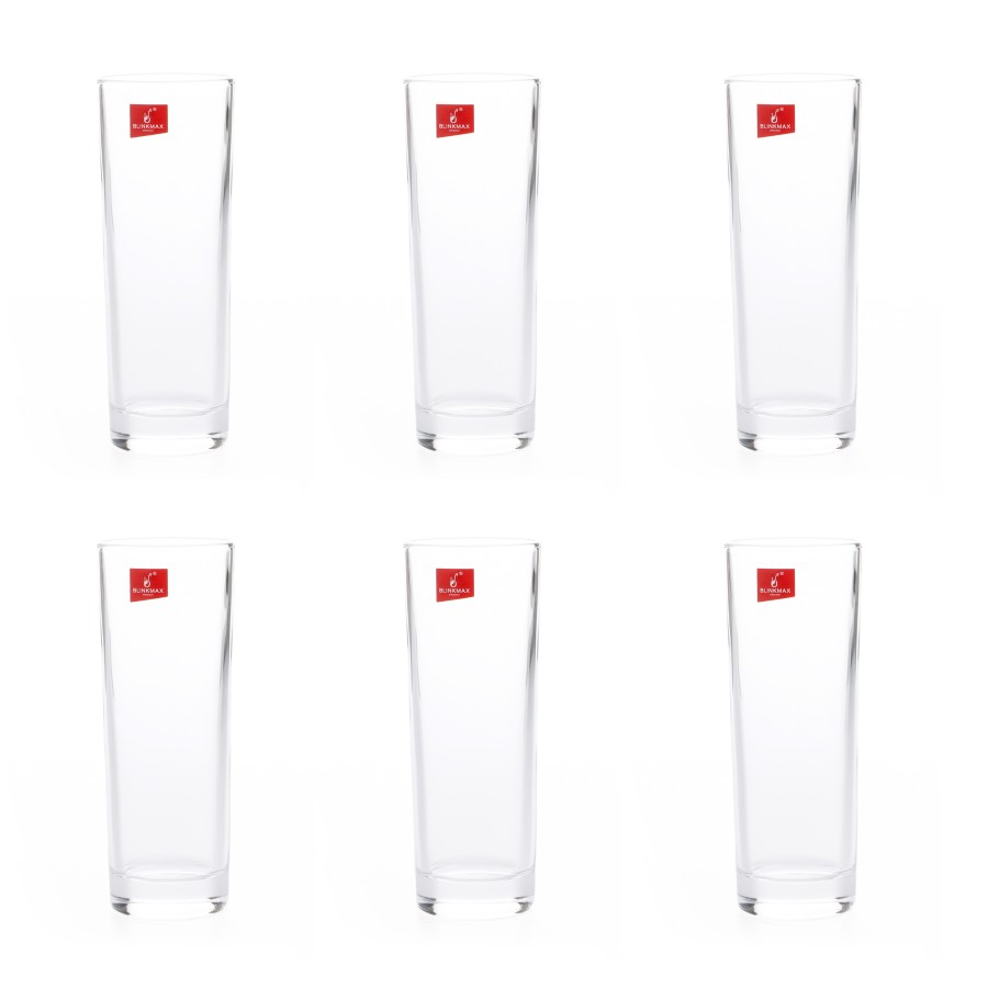 BLINKMAX 6pc Water Glass Tumbler Set Transparent Drinkware 270ml