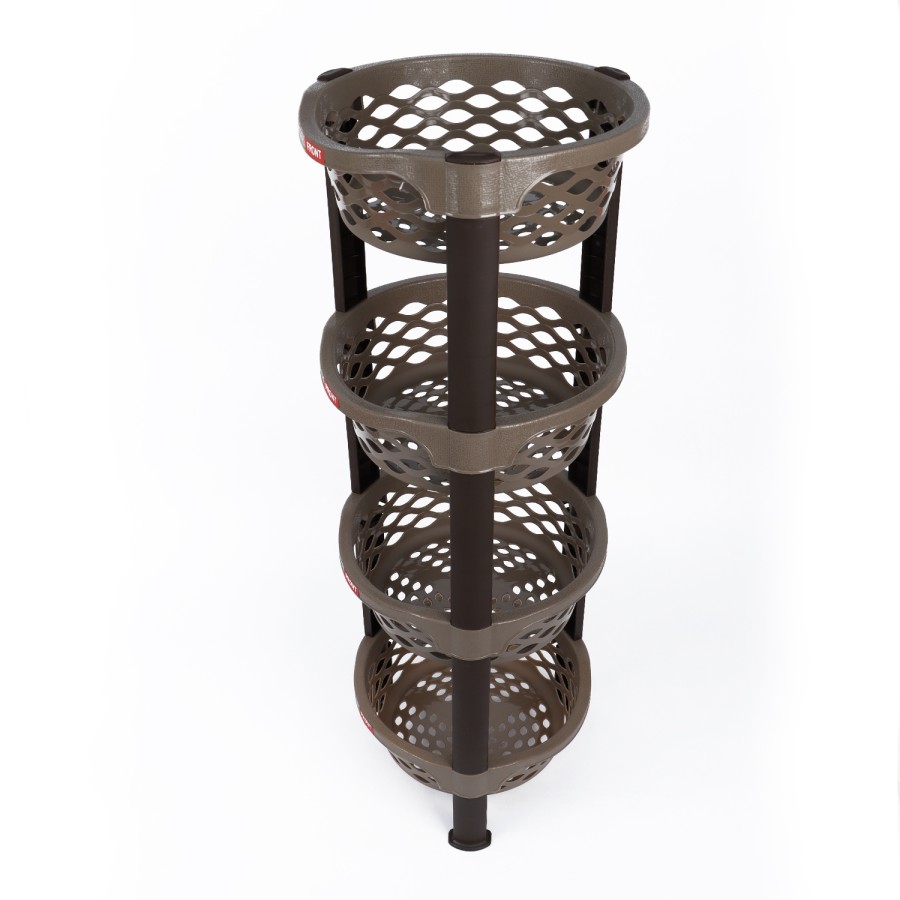 NAKODA Ultima Round Plastic Rack 4 Tier Small 80x27cm