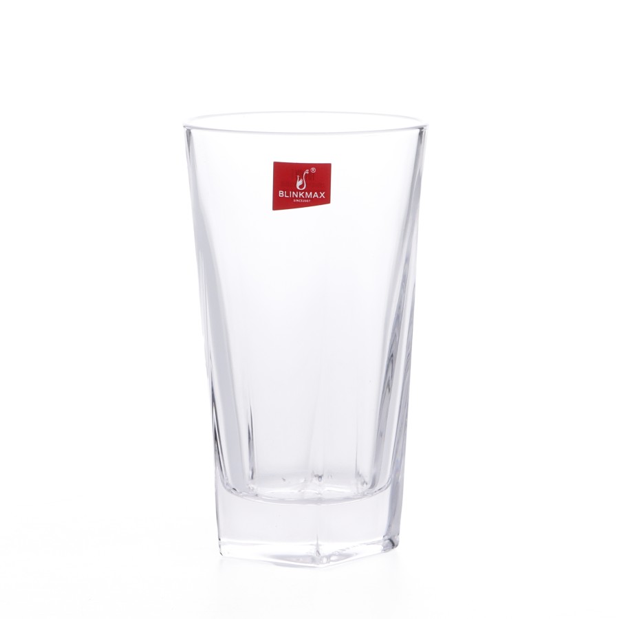 BLINKMAX 6pc Glass Tumbler Set Transparent Drinkware 265ml