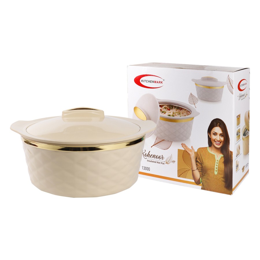 KITCHENMARK Kohenoor Stainless Steel Insulated Hotpot 1.3L - Beige