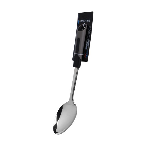 Generic Stainless Steel Basting Salan Spoon - Plastic Silicon Handle Black
