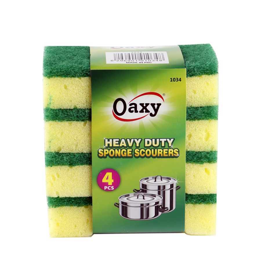 Oaxy 4pc Combo Heavy Duty Sponge Scourers Pack of 16