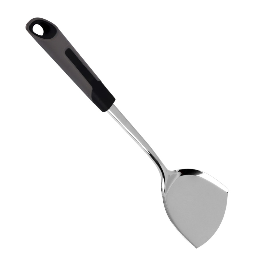 Generic Stainless Steel Spatula Flat Turner 36cm Black