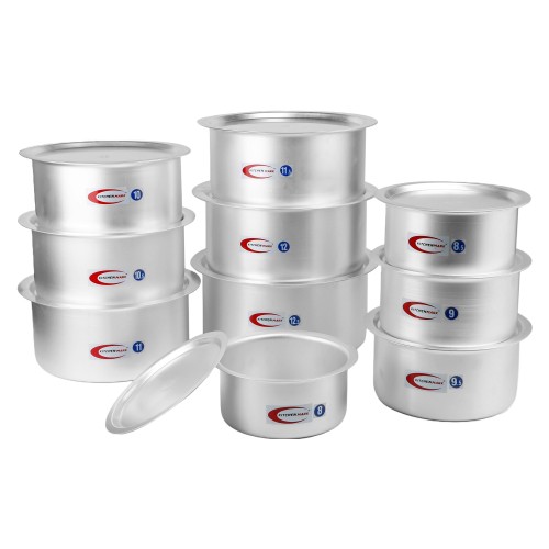 KITCHENMARK 10pc Aluminium Cooking Pot Set with Lid (Topes) 8