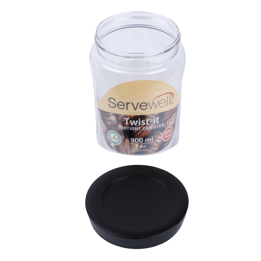 Servewell 3pc Plastic Oval Transparent Container Set - 900ml