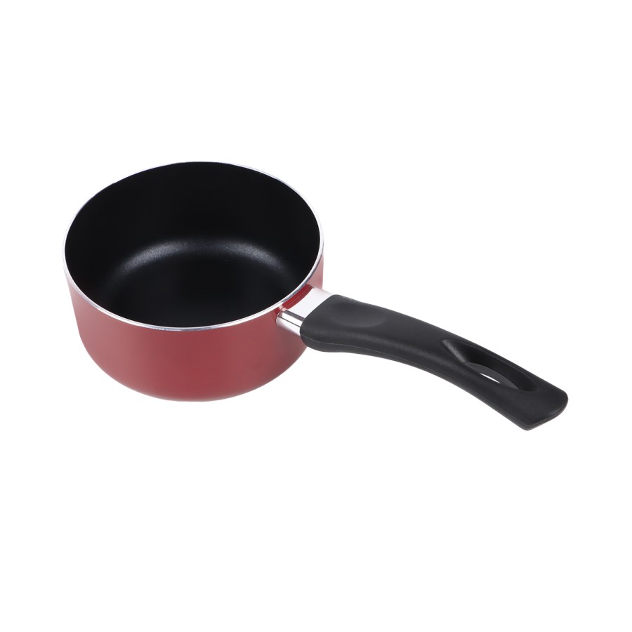 KITCHENMARK Nonstick Aluminium Saucepan with Glass Lid 16cm - Red