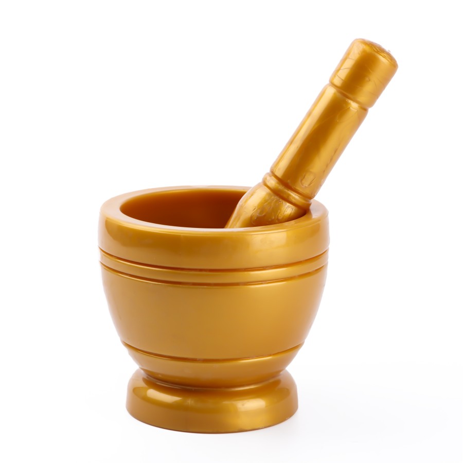 Generic Plastic Mortar Pestle Set 10cm - Golden