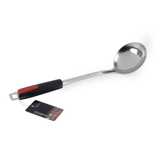 KITCHENMARK Stainless Steel Ladle Soup Spoon - Black Handle