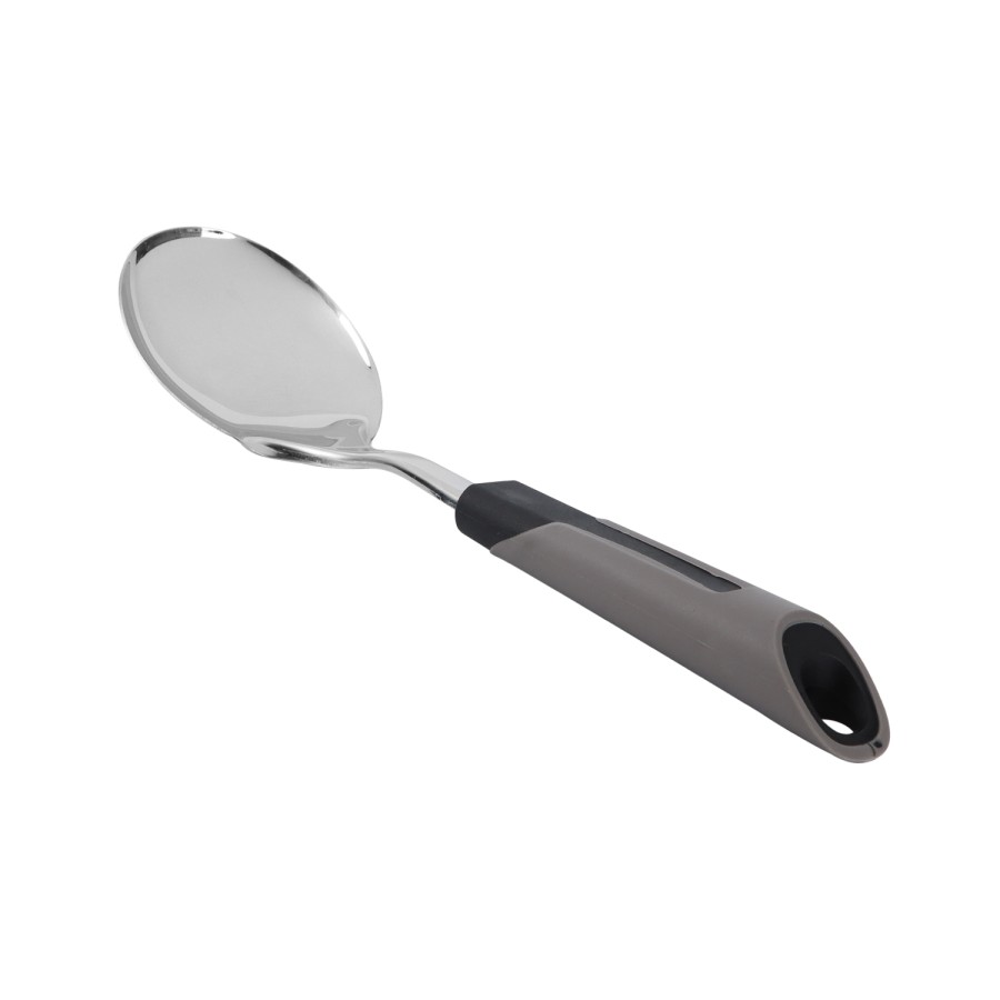 Generic Stainless Steel Rice Spoon - Plastic Silicon Handle Black