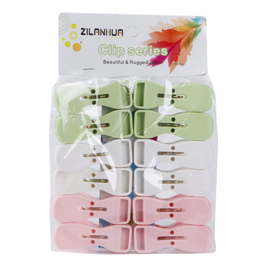 Generic 12pc Plastic Cloth Pegs Clips - Multicolor