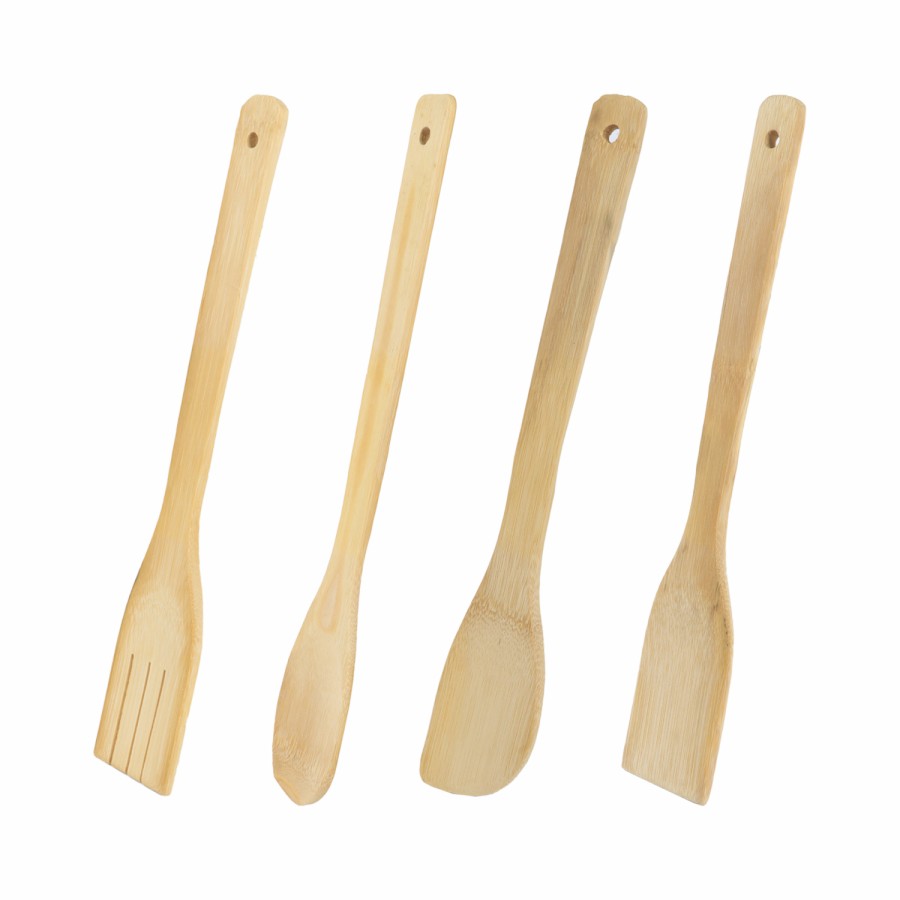 KITCHENMARK 4pc Bamboo Kitchen Spoon Set