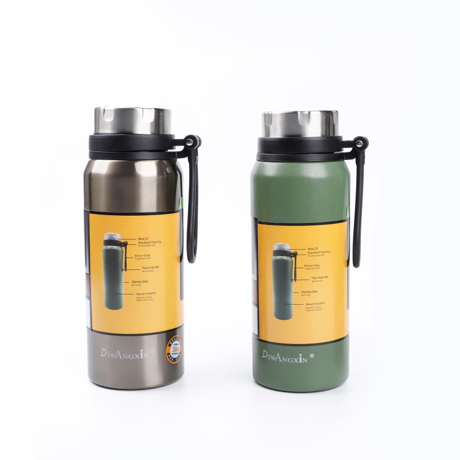 Generic Vacuum Thermos Stainless Steel Bottle 1100 mL - 2 Color Pack