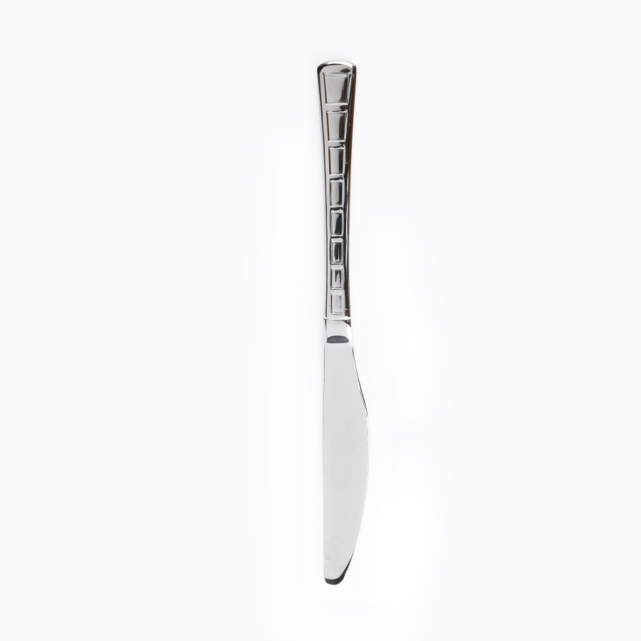 BECHOWARE 3pc Stainless Steel Pattern Design Dessert Knife Set 23.5cm - Silver