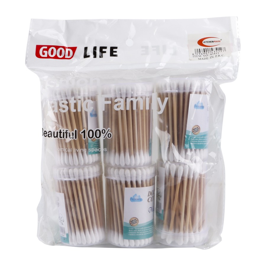 Generic 6pc of 85 Double Ended Cotton Buds Round Pack - White