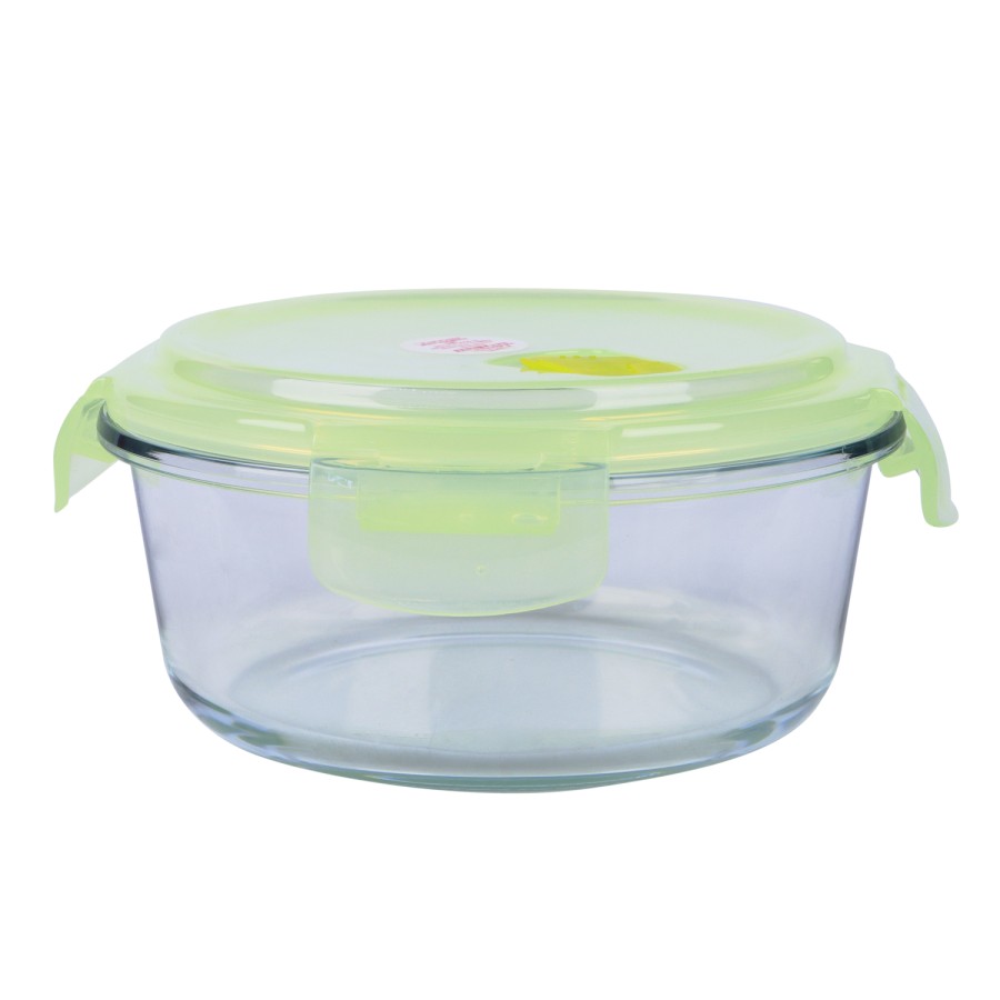 Generic Glass Storage Round Food Container 620ml - Green