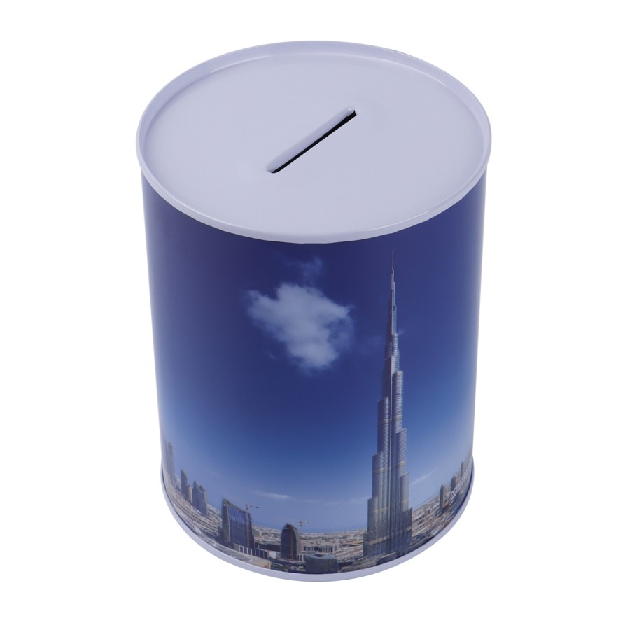 Generic Metallic Dubai Themed Coin Box Size L 12cm - 3 Color Pack