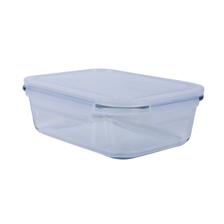 Generic Microwavable Glass Storage Rectangluar Container 1040ml - White