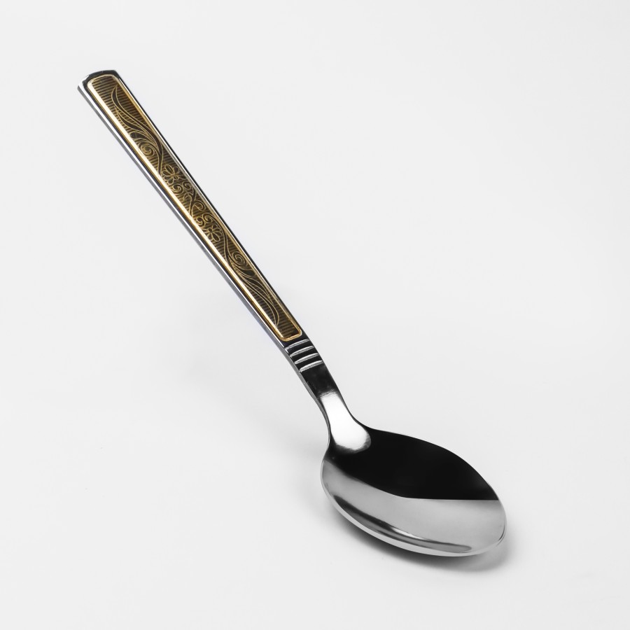 Generic Stainless Steel Big Spoon 3pc Set - Golden