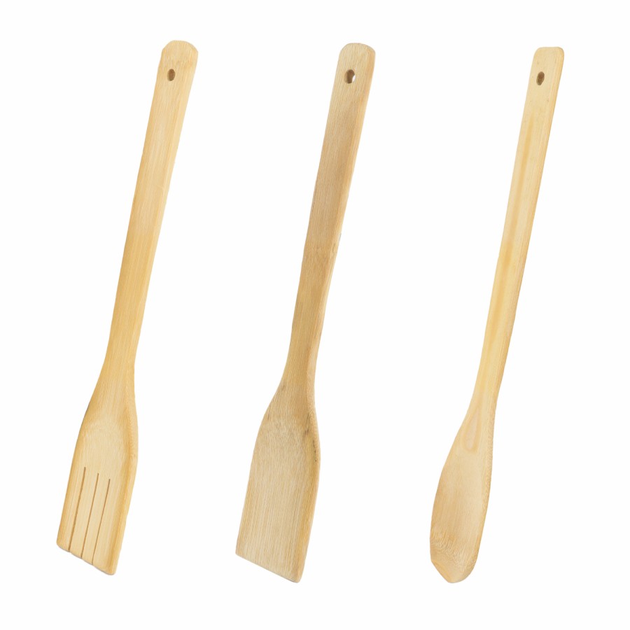 KITCHENMARK 3pc Bamboo Kitchen Spoon Set