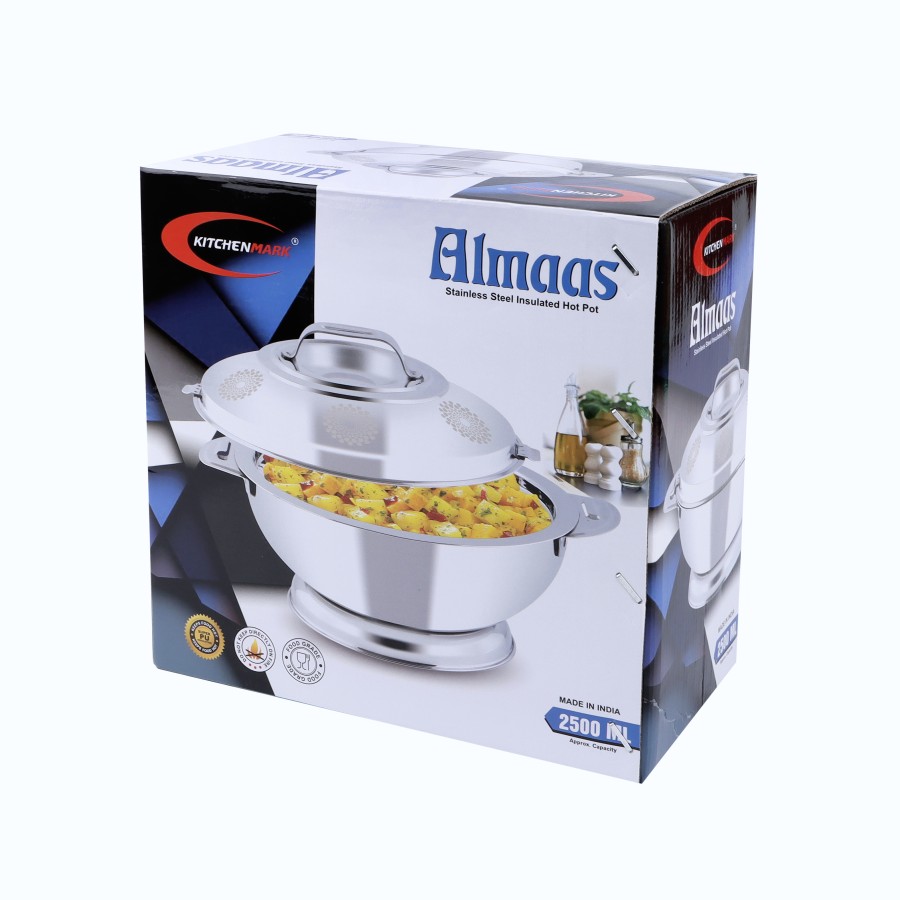 KITCHENMARK Almaas Stainless Steel Insulated Hot Pot - 2500ml