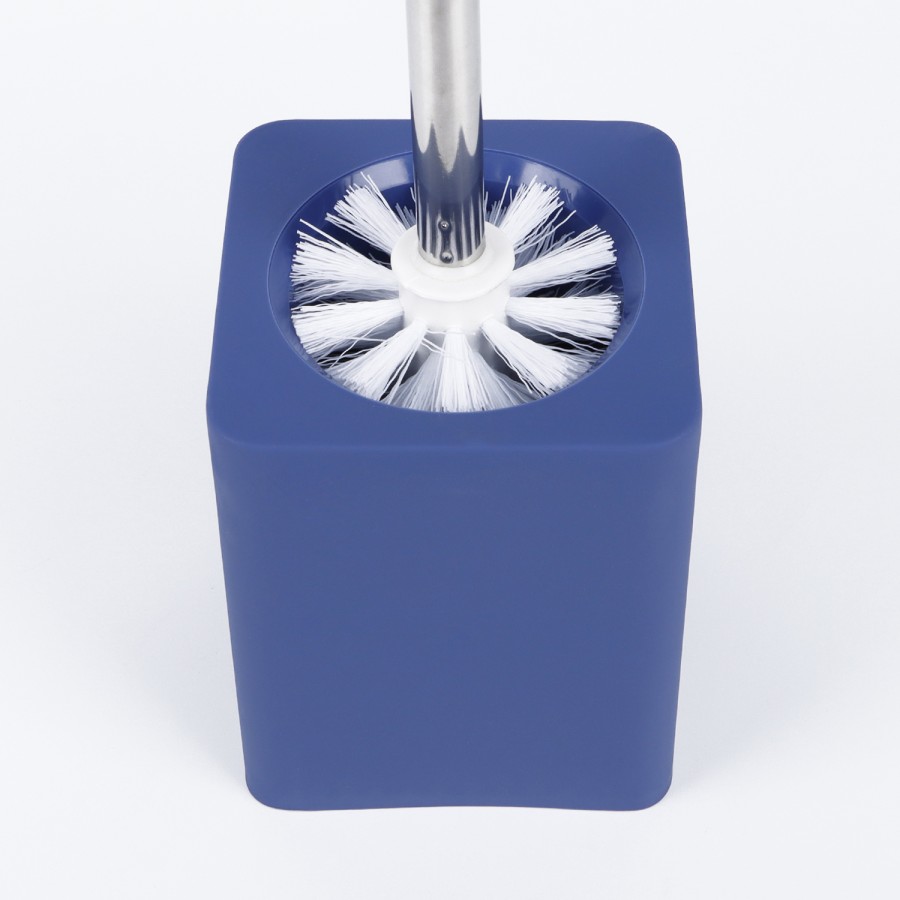 Oaxy Steel Handle Toilet Brush with Stand 58cm - 2 Color Pack