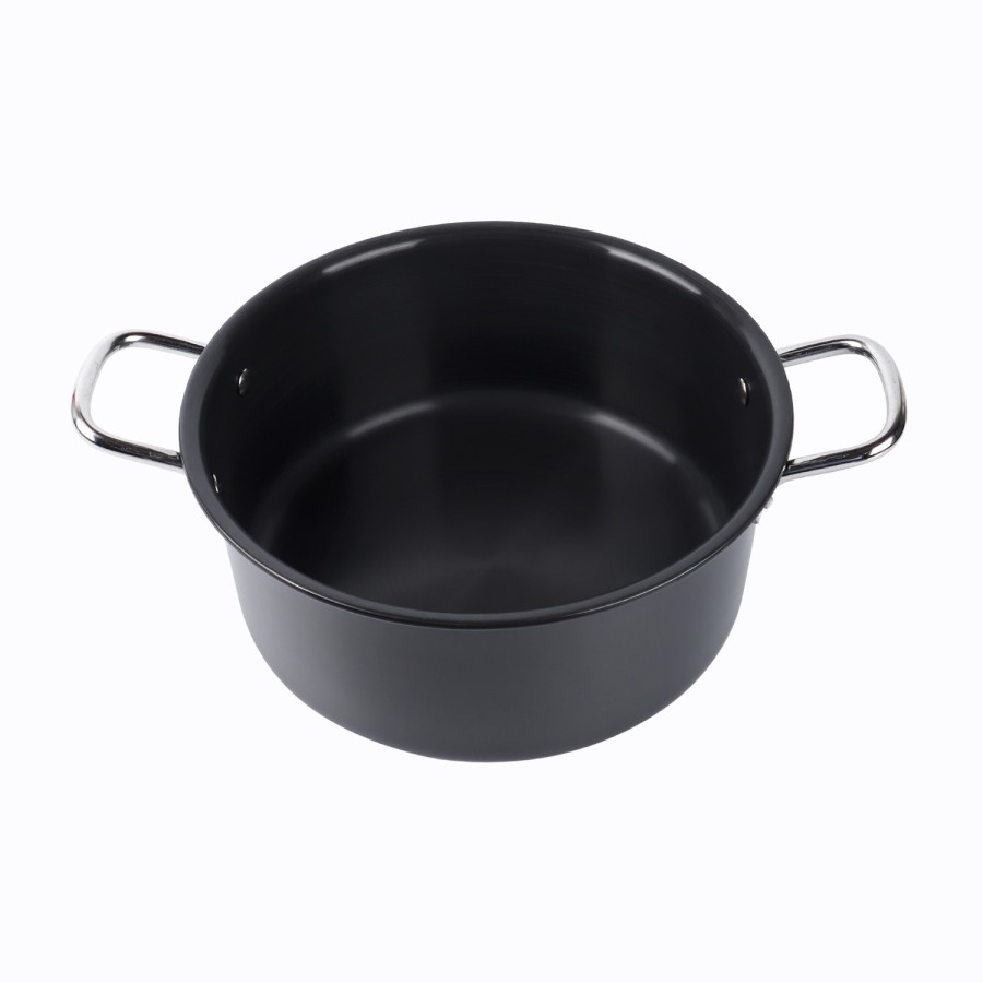 KITCHENMARK Hard Anodized Stockpot Aluminum Cooking Pot with Lid 26cm - Black