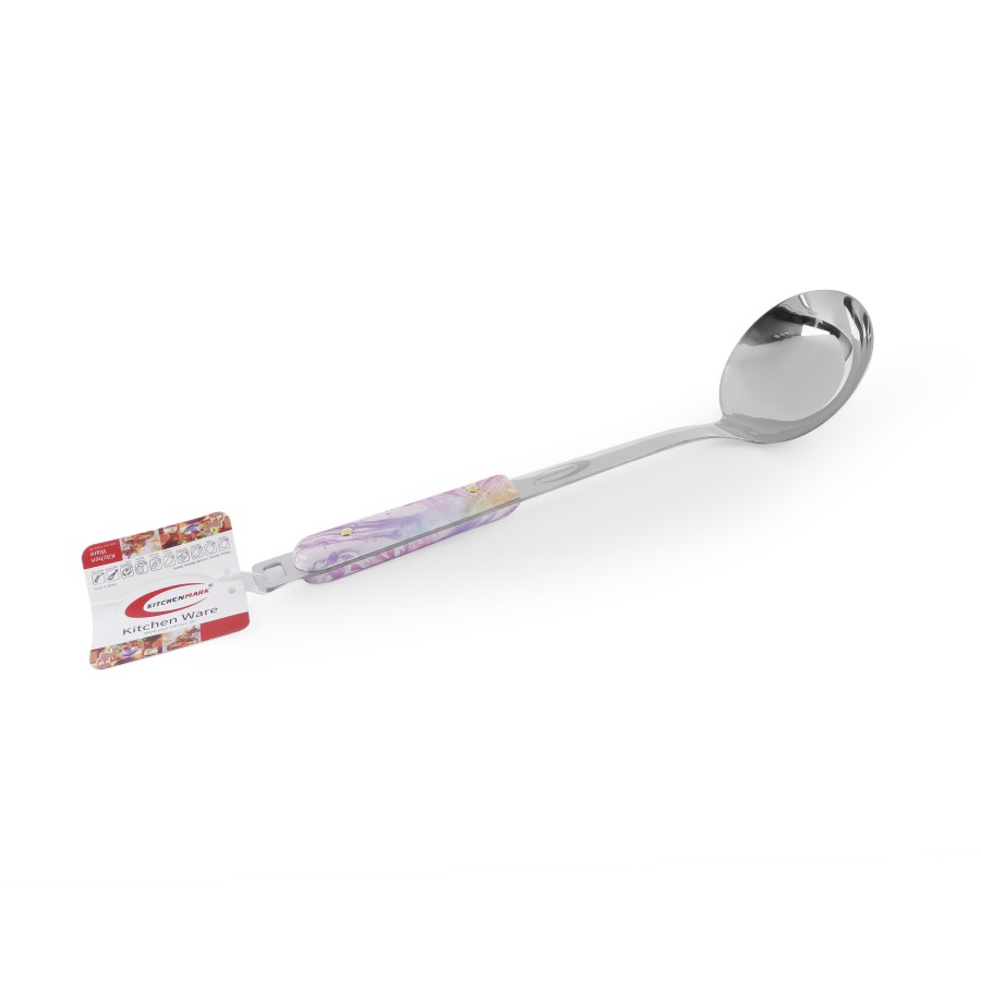 KITCHENMARK Stainless Steel Ladle Soup Spoon - Pink Pattern