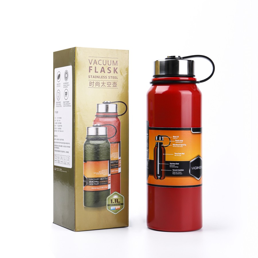 Generic Vacuum Thermos Stainless Steel Bottle 1100 mL - 4 Color Pack