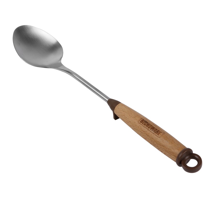 BECHOWARE Stainless Steel Wooden Basting Serving Spoon 41.5cm