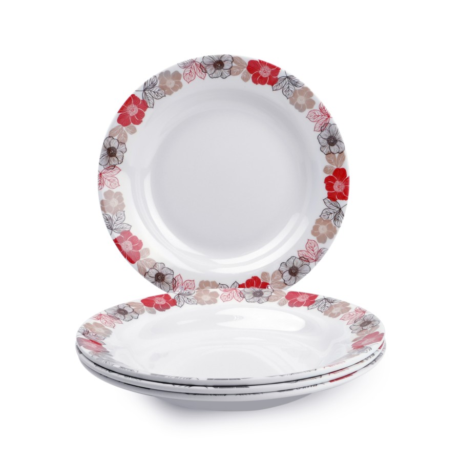 KITCHENMARK 16 pieces Melamine Dinner Set -  Orange Floral