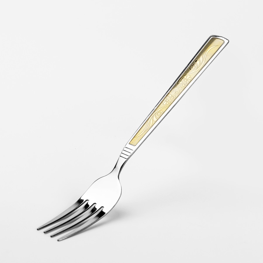 Generic Stainless Steel Big Fork 3pc Set - Golden