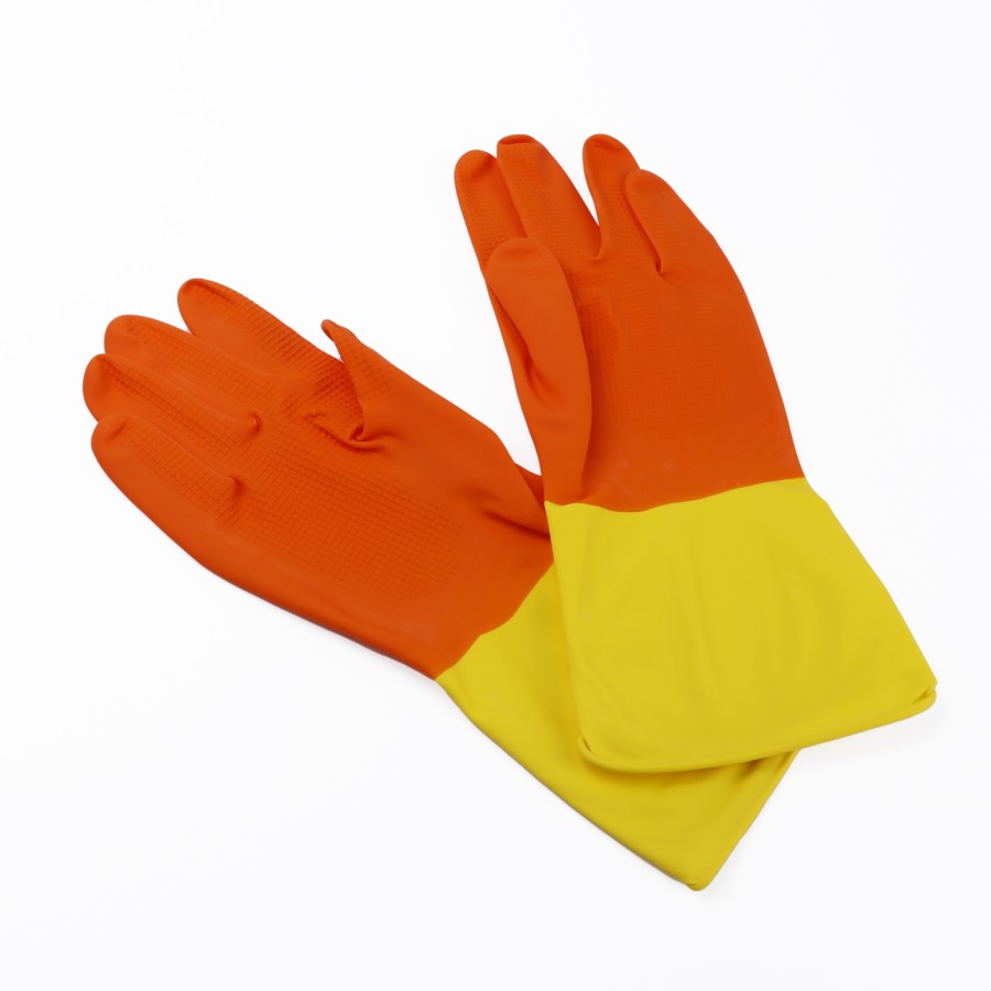 KITCHENMARK Rubber Latex Household Gloves Pair 33cm - Orange