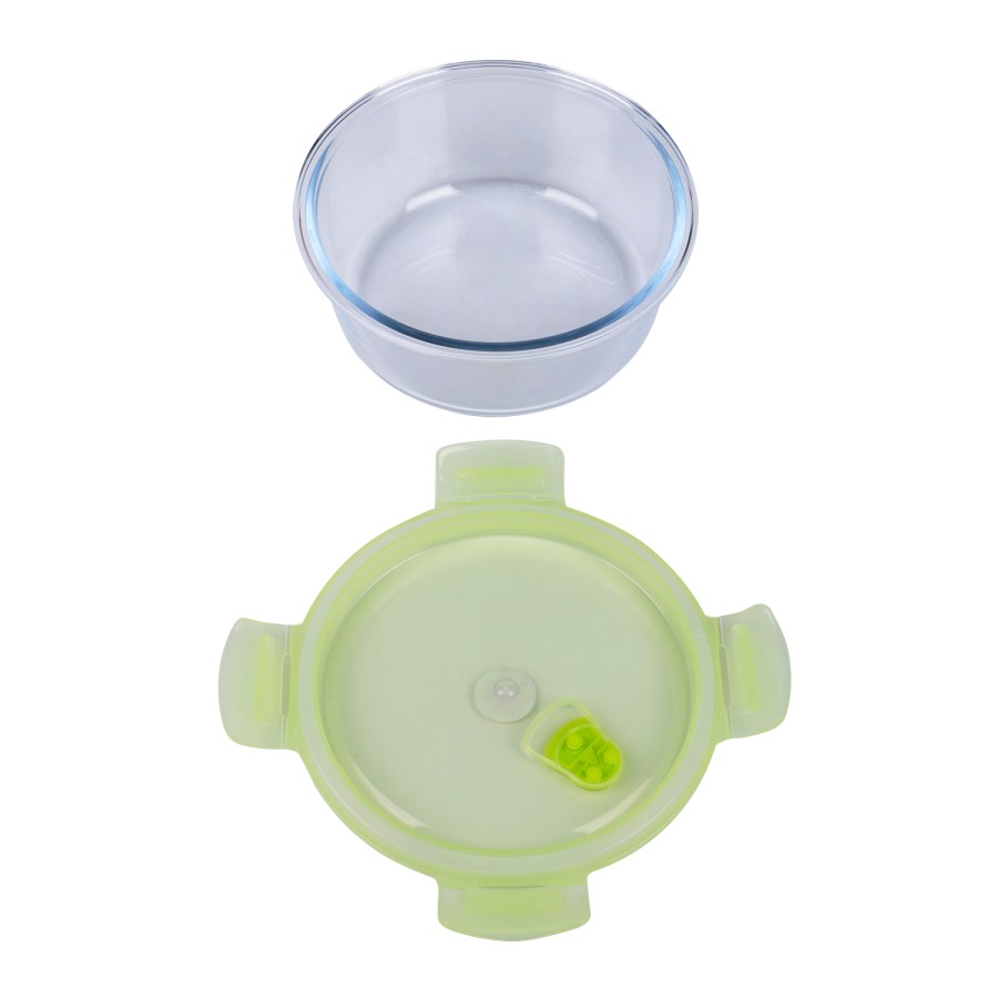 Generic Glass Storage Round Food Container 950ml - Green