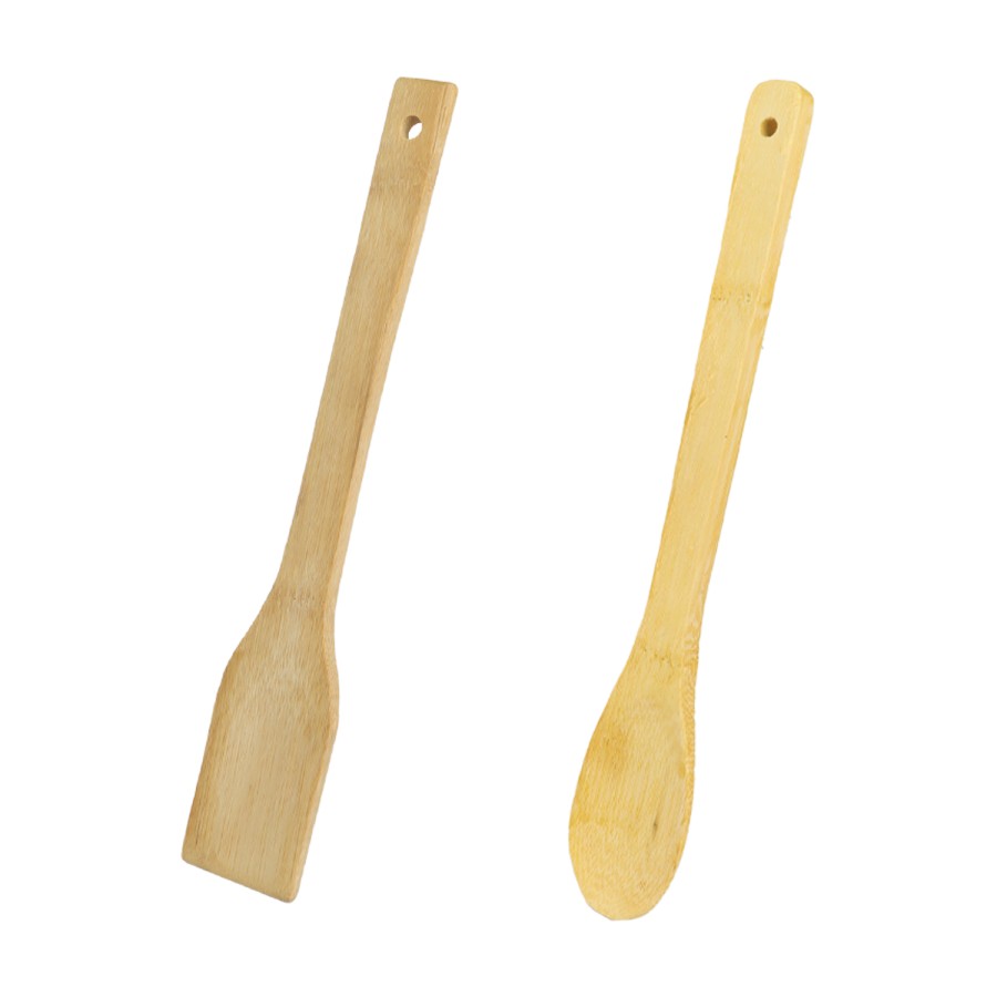 KITCHENMARK 4pc Bamboo Kitchen Spoon Set with Cutlery Holder