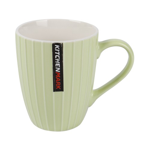 KITCHENMARK Ceramic Mug Embossed Line 325ml - Green