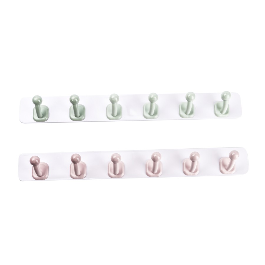 Generic Adhesive Sticker Hook 6-in-1 pc - 2 Color Pack