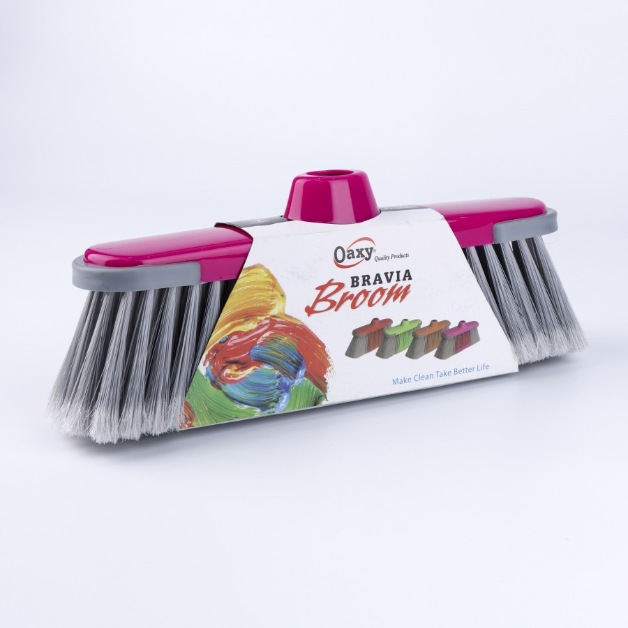 Oaxy Bravia Indoor Floor Cleaning Broom - 3 Color Pack