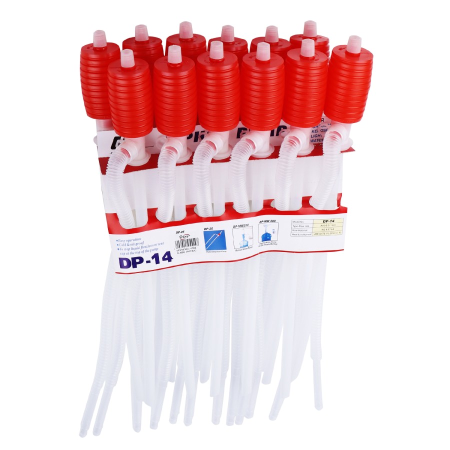 Generic 12pc Liquid Transfer Siphon Pump 52cm - Red