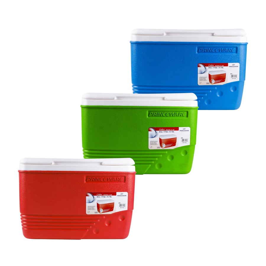 PRINCEWARE Chiller Insulated Ice Box 30ltr - 3 Color Pack