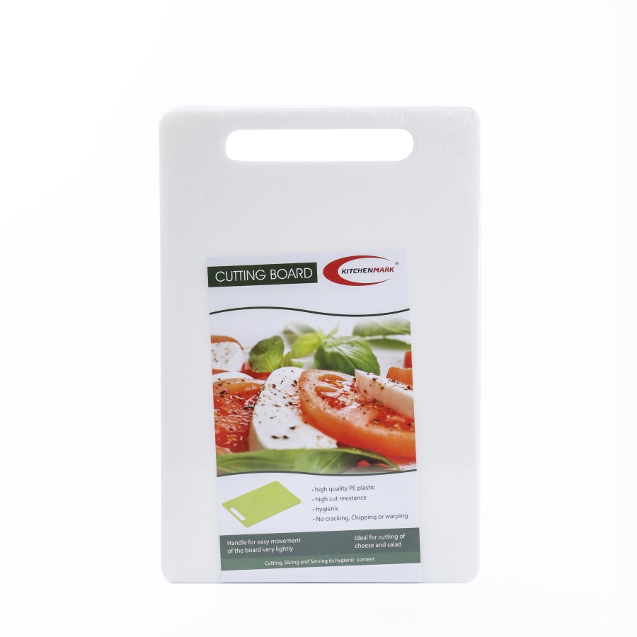 KITCHENMARK PE Plastic 7.5mm Chopping Cutting Board 37cm - White