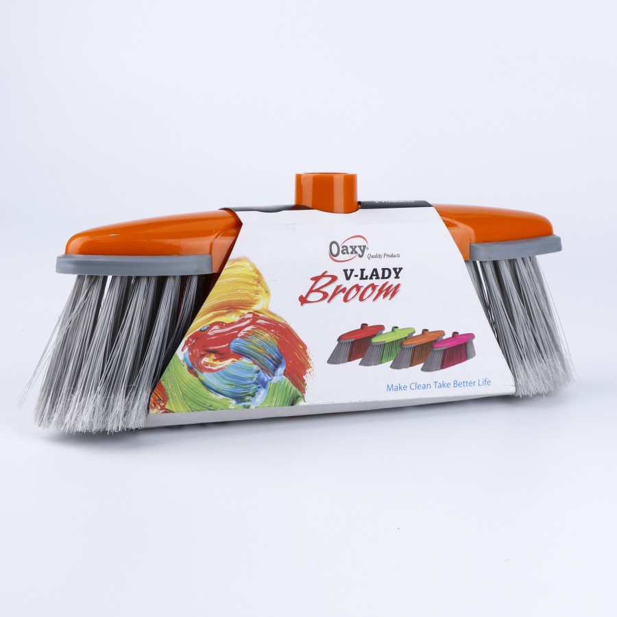 Oaxy V-Lady Indoor Floor Cleaning Broom - 3 Color Pack