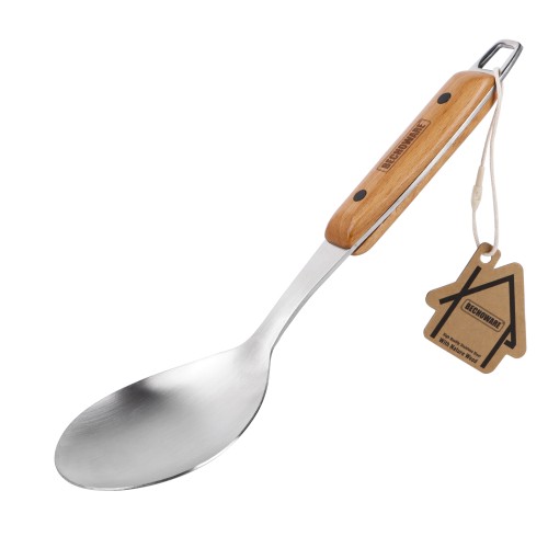 BECHOWARE Stainless Steel Wooden Rice Serving Spoon 41.5cm