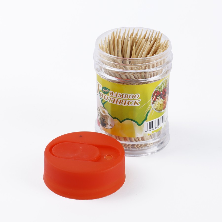 Generic 150pc Wooden Toothpick Multicolor Plastic Container - Pack of 10