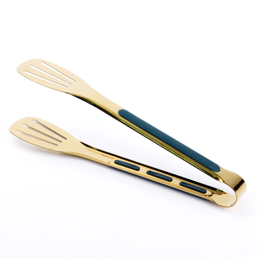 Generic Golden Stainless Steel Tong Food Clip 24cm - 2 Color Pack