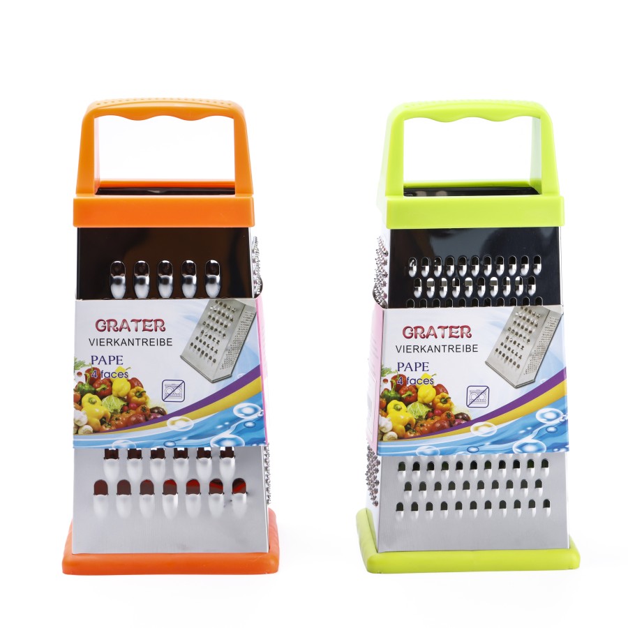 Generic Stainless Steel 4-way Grater 20cm - 2 Color Pack