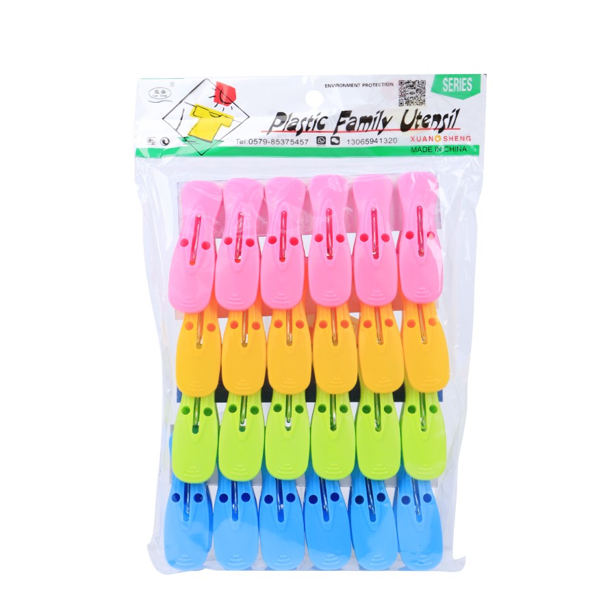 Generic 24pc Plastic Cloth Pegs Clips - Multicolor